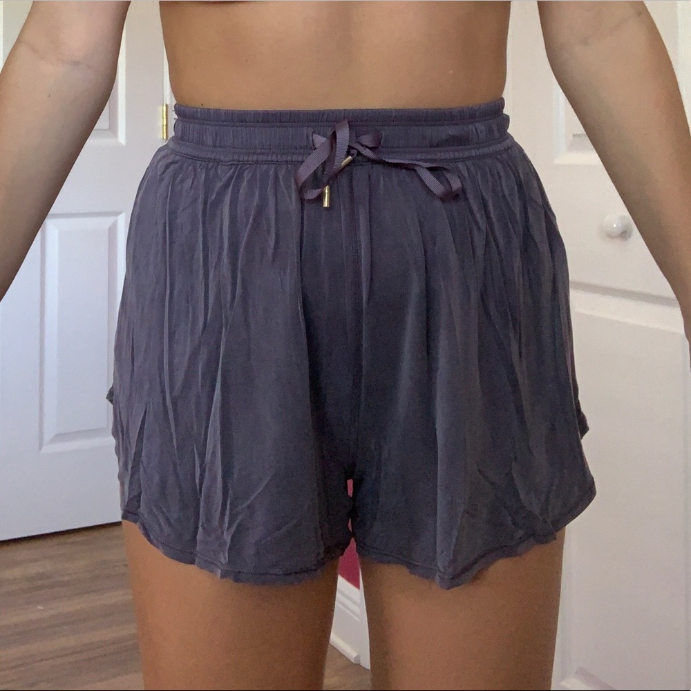purple / gray lululemon dancer shorts